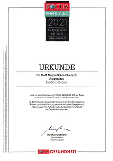 fokus empfehlung rolf meyer schwickerath - dr. Rolf Meyer-Schwickerath - Augenärzte Gerl & Kollegen